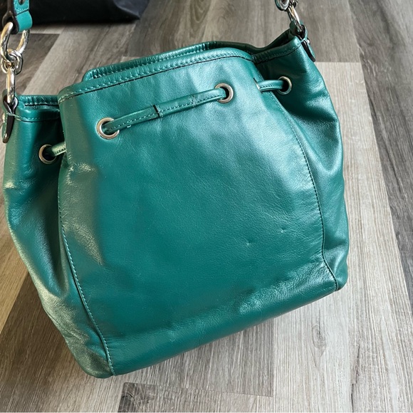 Teal coloured coach purse - Picture 3 of 10